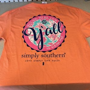 Size M Orange Simply Southern NWT short sleeve shirt.